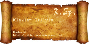 Klekler Szilvia névjegykártya